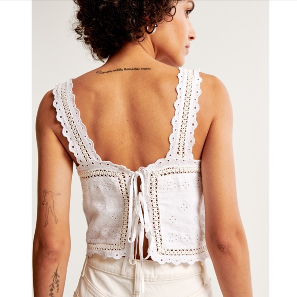 Abercrombie & Fitch Tops - Abercrombie and Fitch Linen-Blend Tie-Back Squareneck Top - NWOT!